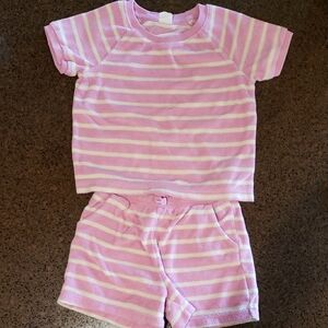 Gap Striped Purple and White Short Set - 4T